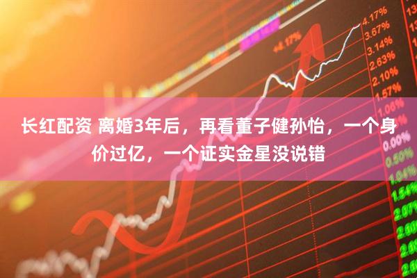 长红配资 离婚3年后，再看董子健孙怡，一个身价过亿，一个证实金星没说错