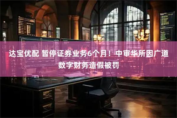 达宝优配 暂停证券业务6个月！中审华所因广道数字财务造假被罚
